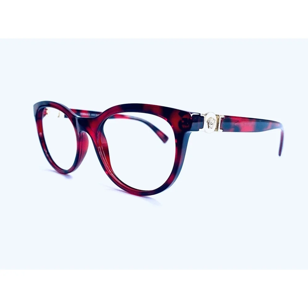 Versace Red Tortoise Gold Medusa Temple Eyeglasses Italy MOD 3247 53 18 140